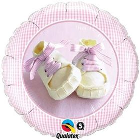 Baby Girl Pink Shoes Christening Foil Balloon 18"