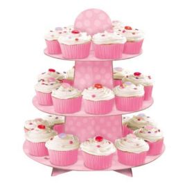 Pink Polka Dot Cupcake Stand