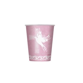 8 Dove Cross Pink Party Cups