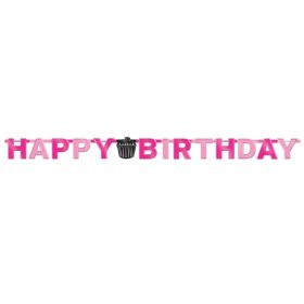 Pink Happy Birthday Letter Banner