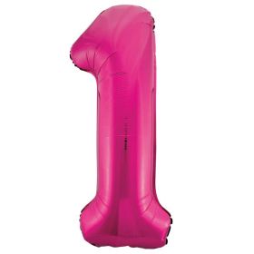 Pink Glitz Number Foil Balloon - 1