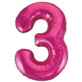 Pink Glitz Number Foil Balloon - 3