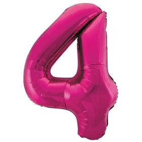 Pink Glitz Number Foil Balloon - 4