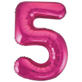 Pink Glitz Number Foil Balloon - 5