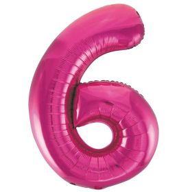 Pink Glitz Number Foil Balloon - 6