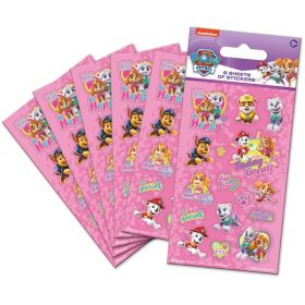 6 Pink Paw Patrol Bag Sticker Sheets