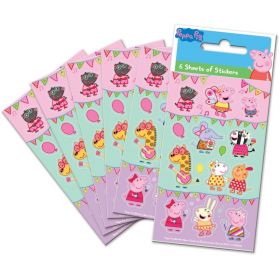 6 Peppa Pig Carnival Party Bag Sticker Sheets