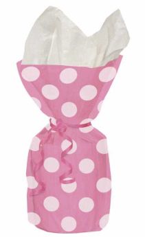 Hot Pink Polka Dot Party Cello Bags 20pk