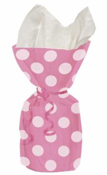 Hot Pink Polka Dot Party Cello Bags 20pk