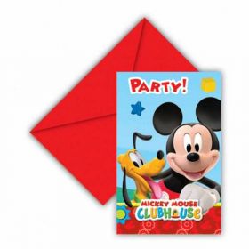 Playful Mickey Mouse Party Invitations & Envelopes pk6