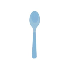 Powder Blue Re-usable Plastic Spoons, pk20