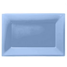 Powder Blue Plastic Serving Trays