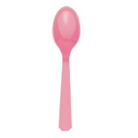 Baby Pink Re-usable Plastic Spoons, 20 pack