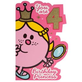 Little Miss Princess Birthday Card age 4