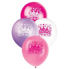 8 Princess Diva Party Latex Balloons