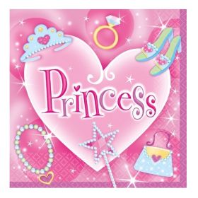 16 Pink Princess Party Napkins