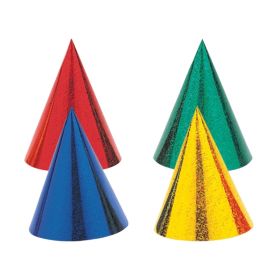 Prismatic Cone Party Hats, pk8