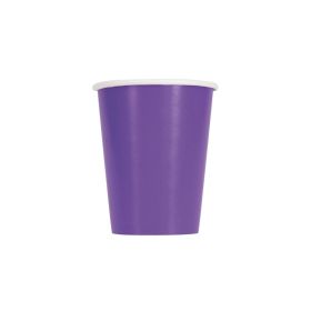 Neon Purple Paper Party Cups 270ml, pk14