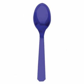 Purple Re-usable Plastic Spoons, 20 pack