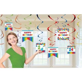 Rainbow Customisable Swirls Decoration, pk12