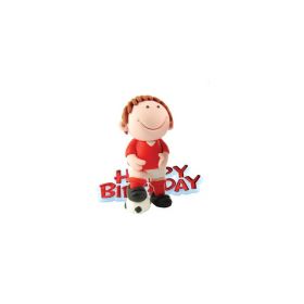 Red Footballer Figure Cake Decoration