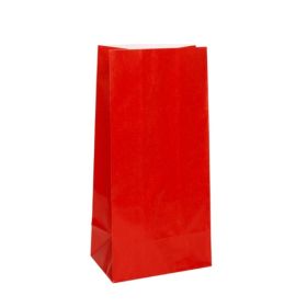 12 Red Paper Party Bags