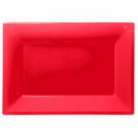 Red Plastic Serving Trays