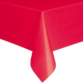 Red Plastic Tablecover 1.37m x 2.74m