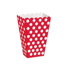 8 Red Polka Dot Party Treat Boxes