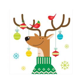 Reindeer Games Beverage Napkins 25cm x 25cm, pk16