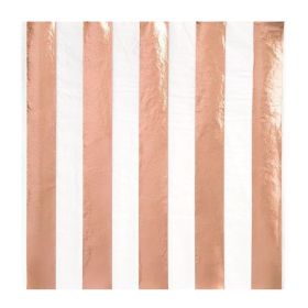 Rose Gold Striped Lunch Napkins