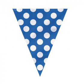 Royal Blue Polka Dot Flag Banner 3.65m