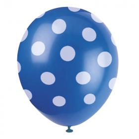 Royal Blue Polka Dot Latex Balloons 12"