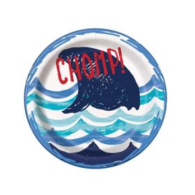 Shark Party Dessert Plates 17cm, pk8
