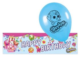 Shopkins Party Foil Banner and Balloons