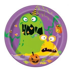 Silly Halloween Monsters Plates 18cm, pk8