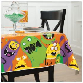Silly Halloween Monsters Plastic Tablecover 1.37m x 2.13m