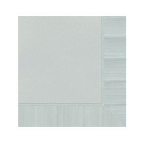 Silver 3ply Beverage Napkins 25cm x 25cm, pk20