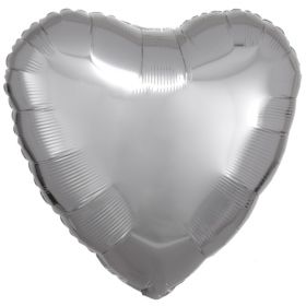 Silver Heart Foil Balloon