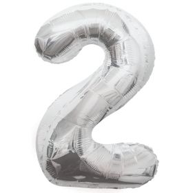 Silver Glitz Number Foil Balloon - 2