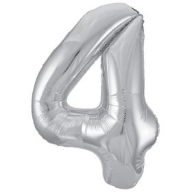 Silver Glitz Number Foil Balloon - 4