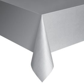 Silver Plastic Tablecover 1.37m x 2.74m