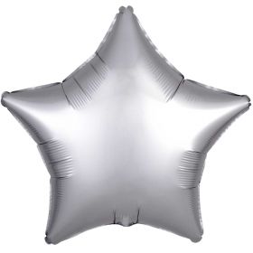 Silver Satin Star Foil Balloon