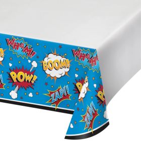 Superhero Slogans Plastic Tablecover