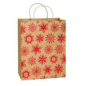 Christmas Kraft Paper Red Snowflake Gift Bag