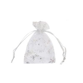 White Snowflake Organza Gift Bag