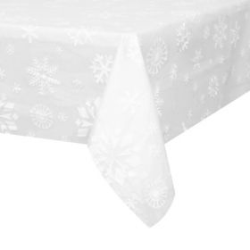 Clear Snowflakes Plastic Tablecovers