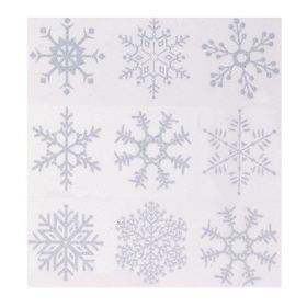 Silver Glitter Snowflake Window Clings