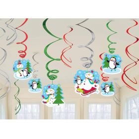 Joyful Snowman Swirl Decorations