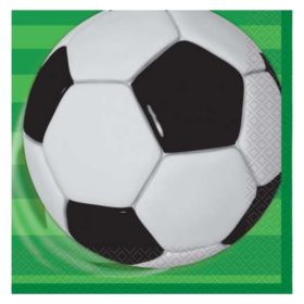 16 3D Soccer Party Napkins 